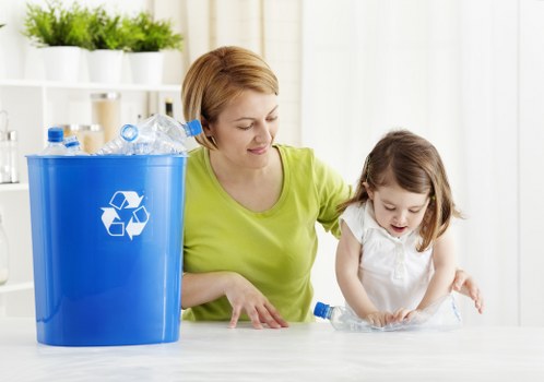 Eco-friendly waste management process in a modern office